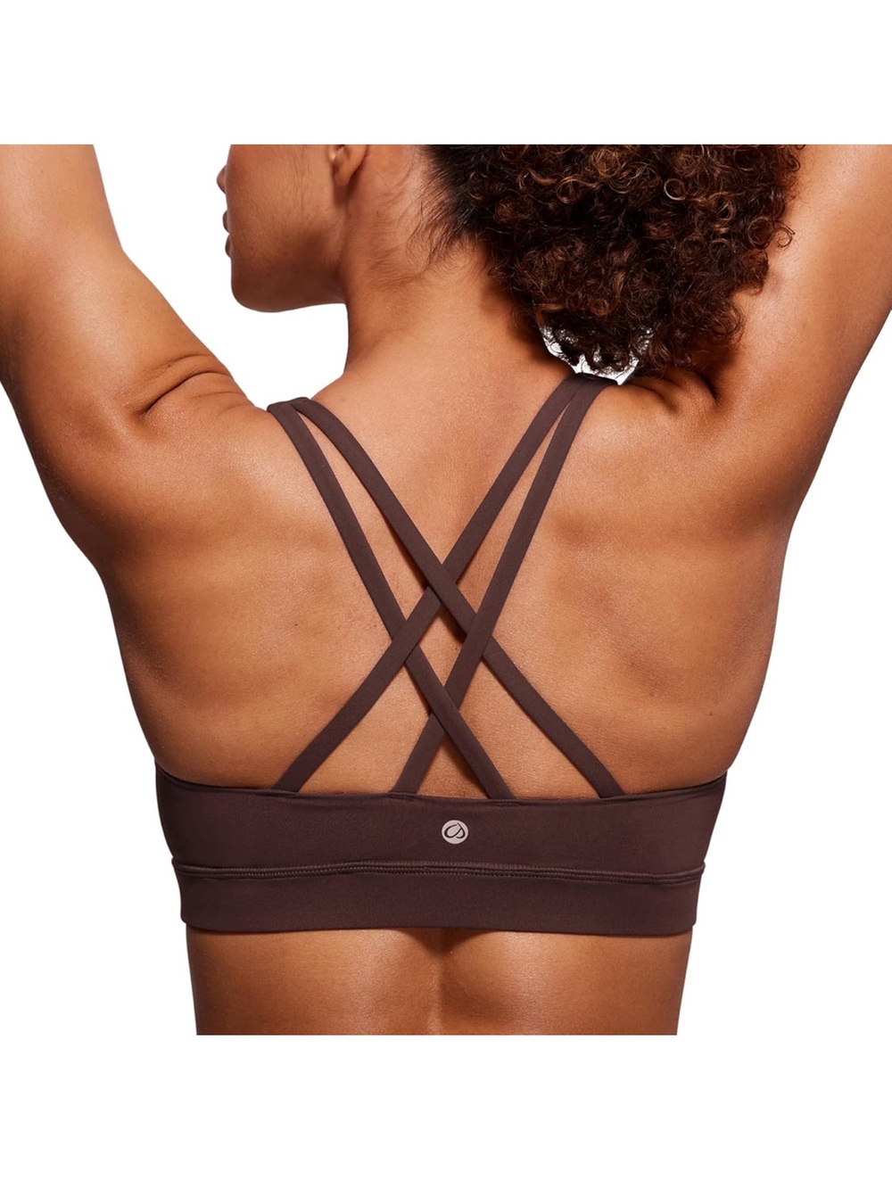 CRZ YOGA Brown Strappy Sports Bra- medium